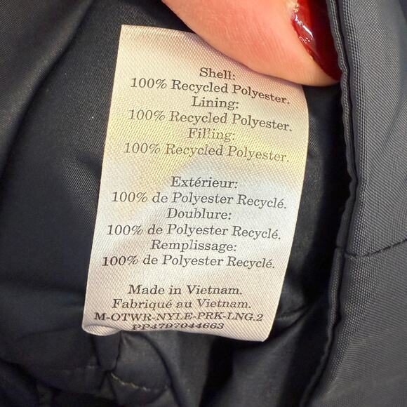 Everlane Men's The ReNew Long Parka In India Ink Size Medium New - Picture 16 of 16